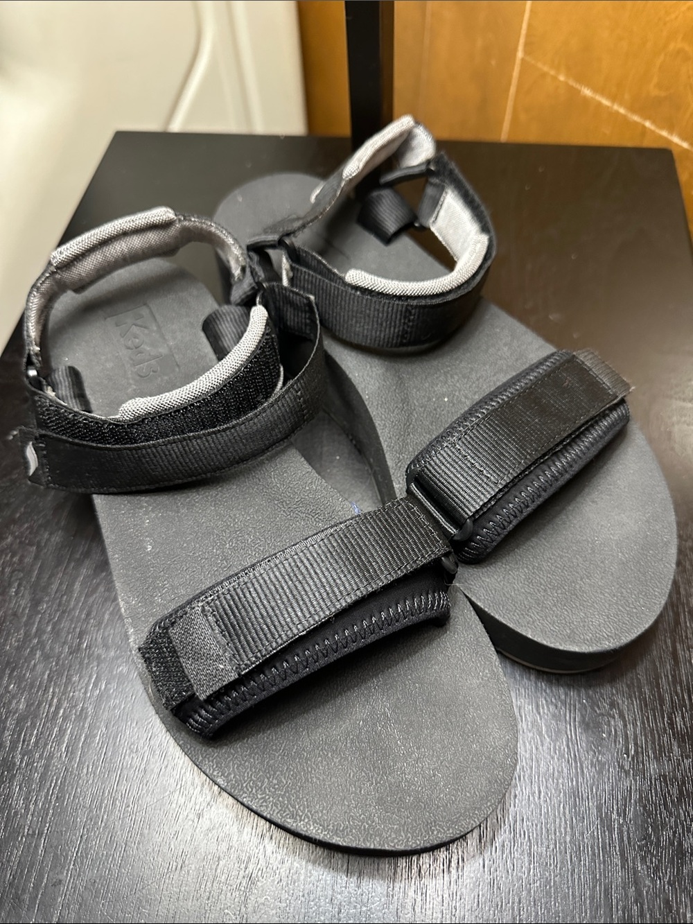 Keds Black Adjustable Webbing Strap Sandals